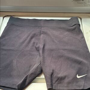 Nike Black Women's Bike Shorts with White Swoosh